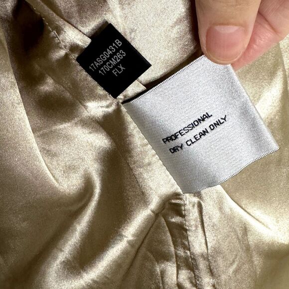 Kenneth Cole Wool Blend Trench Coat Jacket Tan 12 bv - Picture 9 of 9